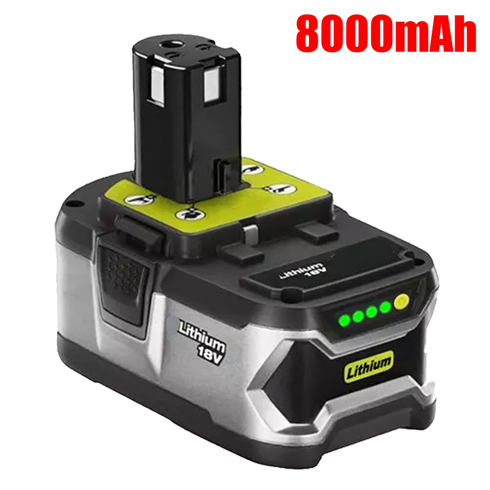 P107 Battery For RYOBI P108 18V One Plus High Capacity Lithium-ion Battery 8.0Ah