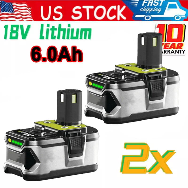 2x 6.0Ah For RYOBI P108 18V 18Volt One Plus High Capacity Lithium-ion Battery