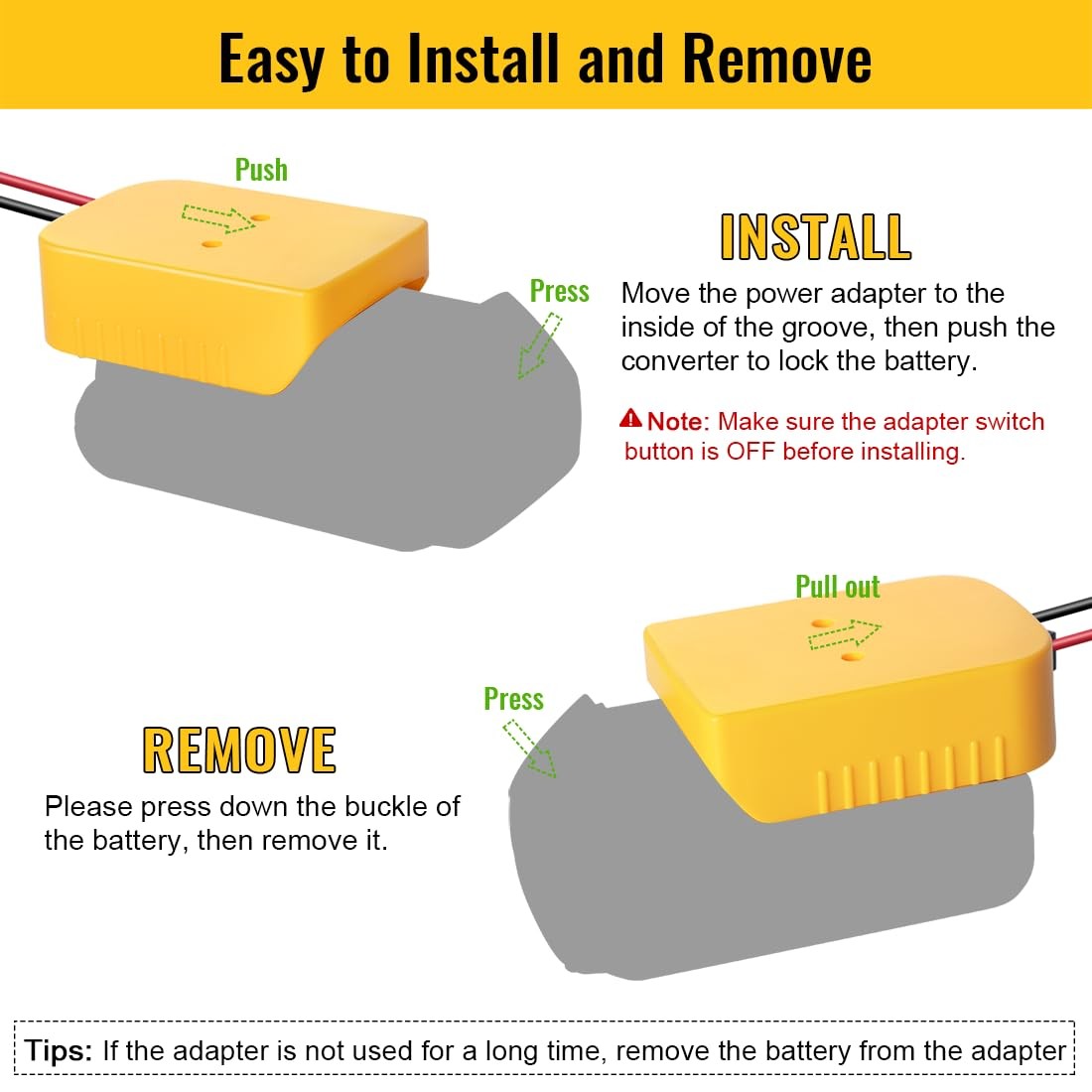 for Power Wheel Adapter Compatible with Dewalt 20V Battery Converter 1-PACK