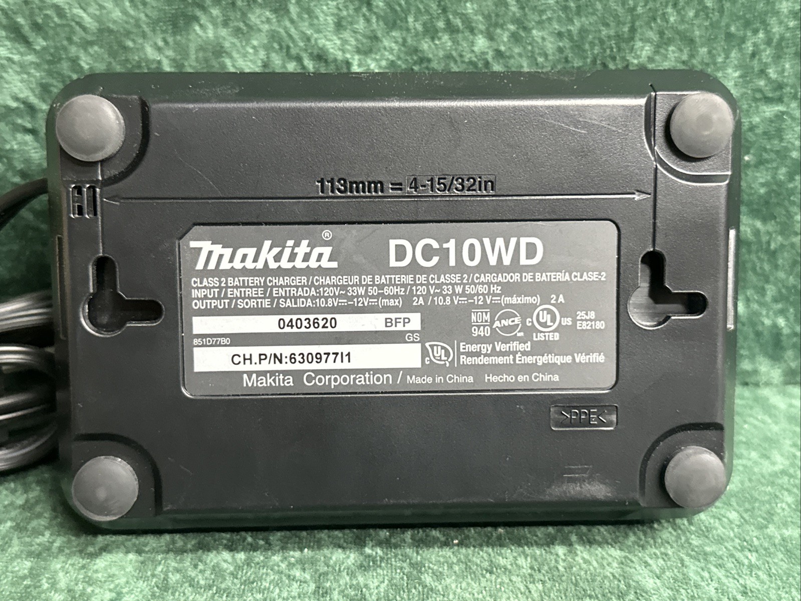 Makita DC10WD 12-Volt Lithium-Ion Battery Charger OEM Genuine Original