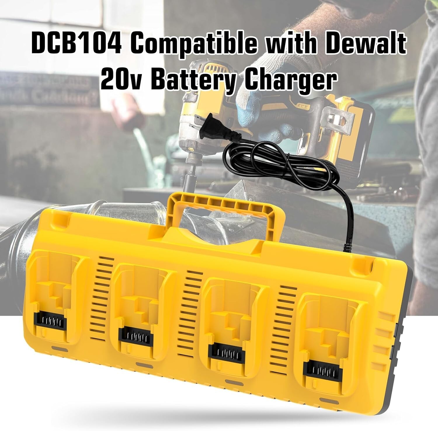 4 Port Multi Battery Charger DCB104 Replacement for Dewalt 12V 20V Max Battery