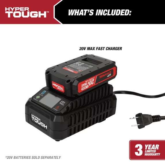 Hyper Tough Fast Charger for 20V Max Lithium-Ion Batteries