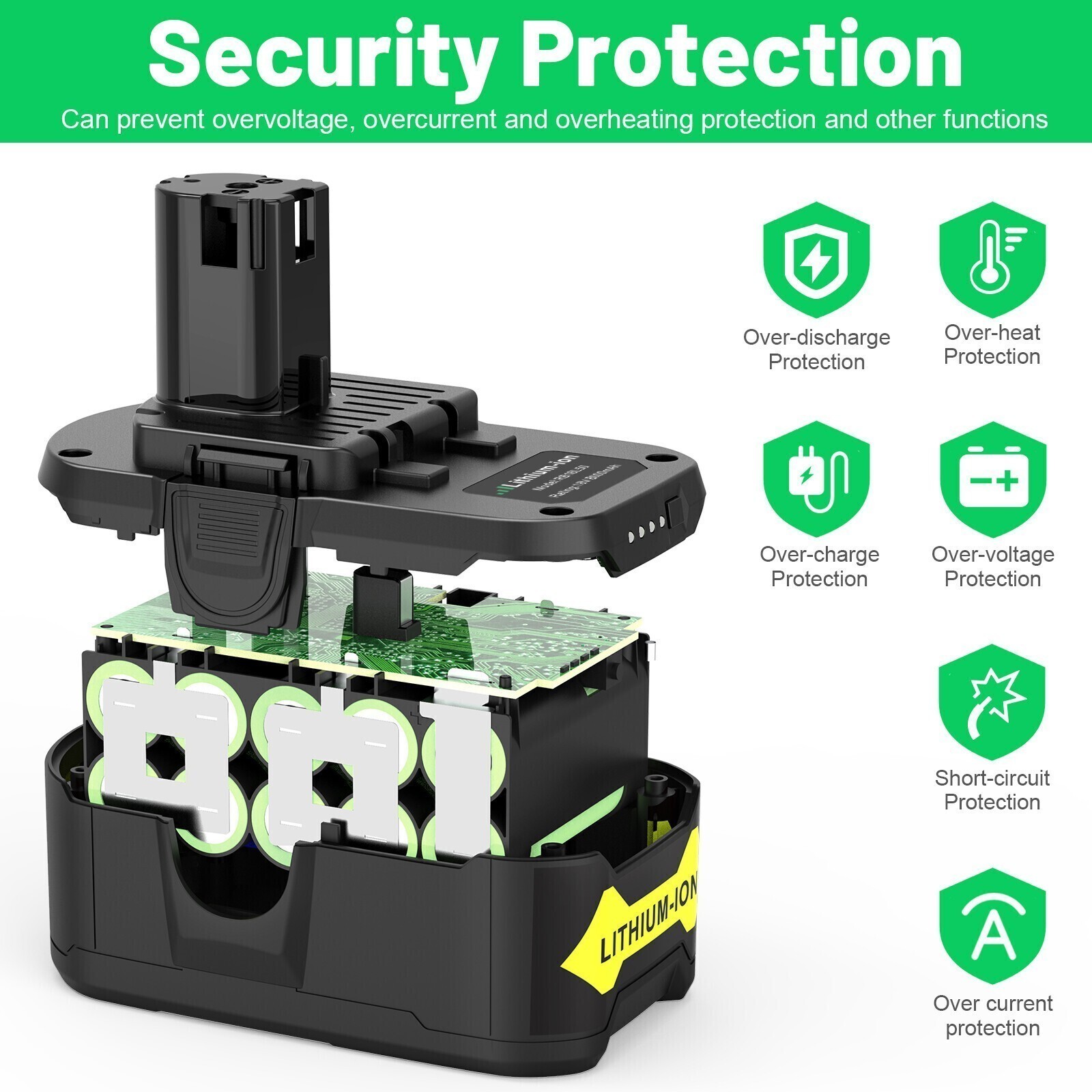 18V For RYOBI P108 For One & Plus High Capacity 8.0Ah Li-Ion Battery / Charger