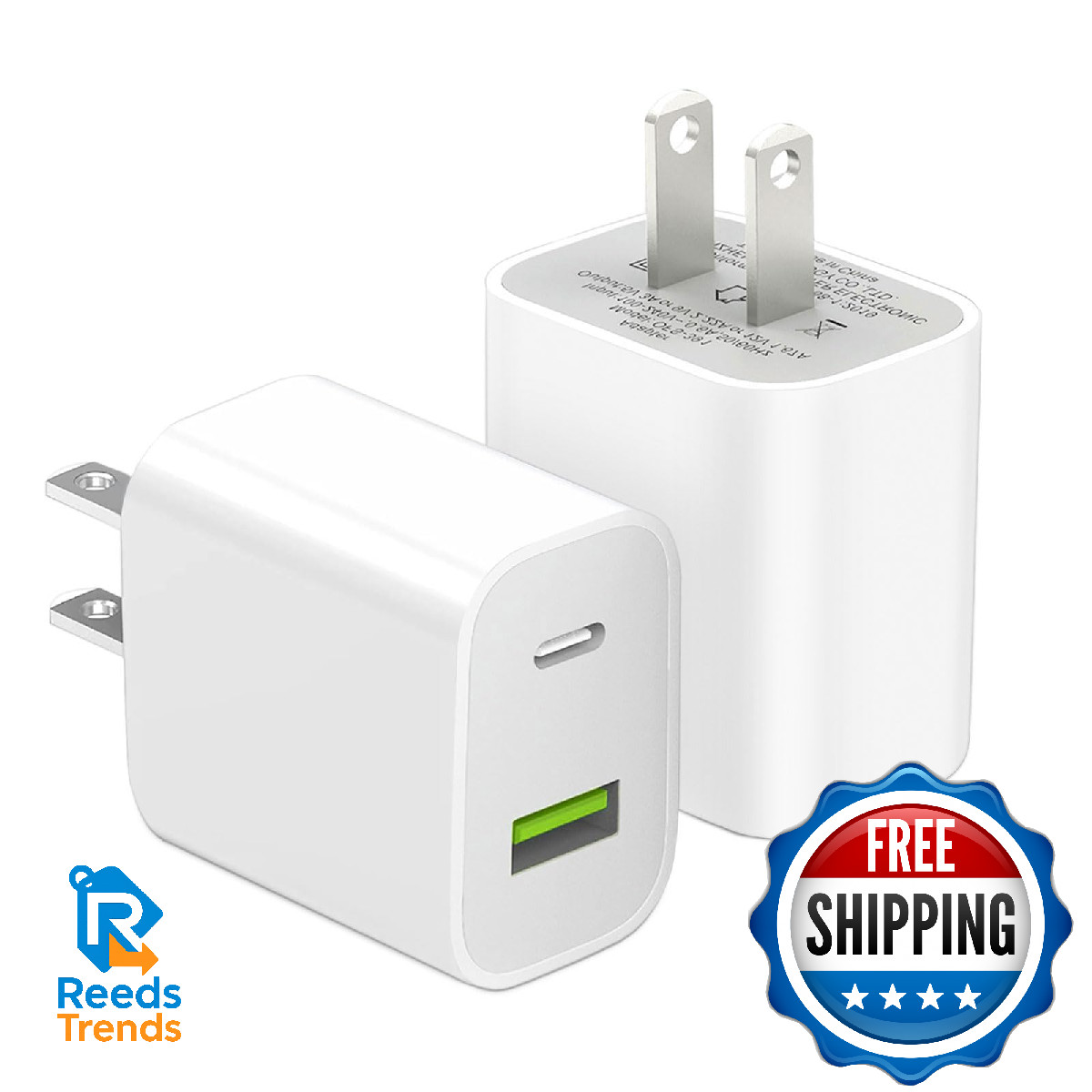 Dengwenqiang 2 Pack Usb C Charger Block Dual Port Type C Wall Charger Charging