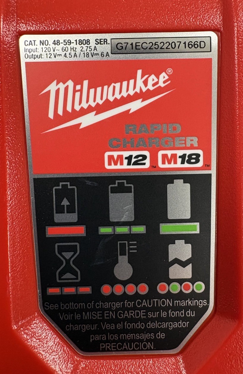 Milwaukee Rapid Charger M12 and M18 Multi-Voltage, 48-59-1808