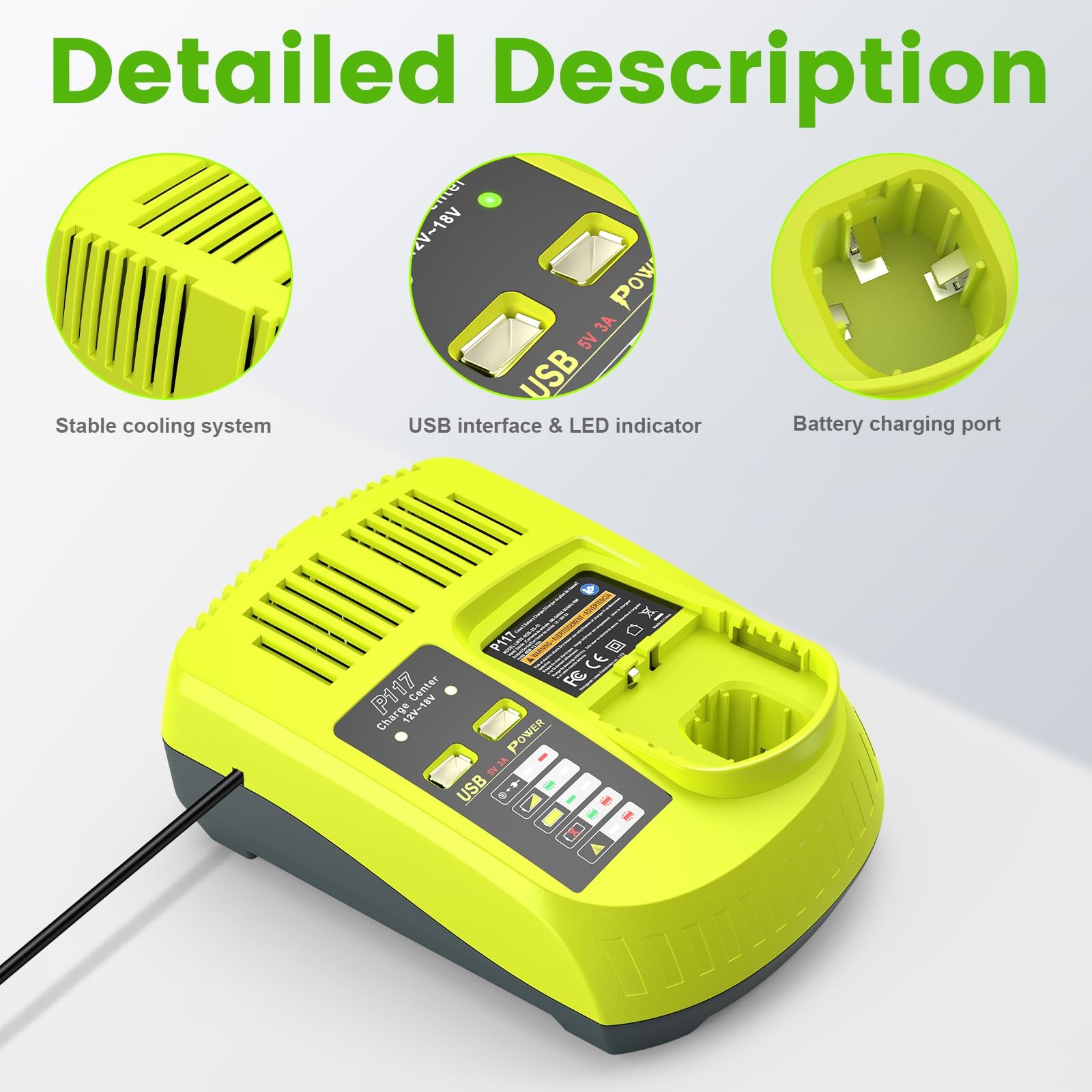 Labtec 1-Pack 18V 6.0Ah Rb18L50 Replacement For Ryobi 18 Volt Dual-Chemistry
