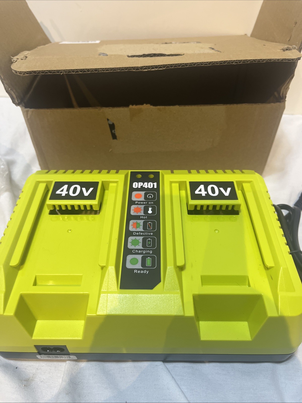 40V Dual Port Rapid Charger for Ryobi Lithium-ion Battery OP401 OP4060 OP4050