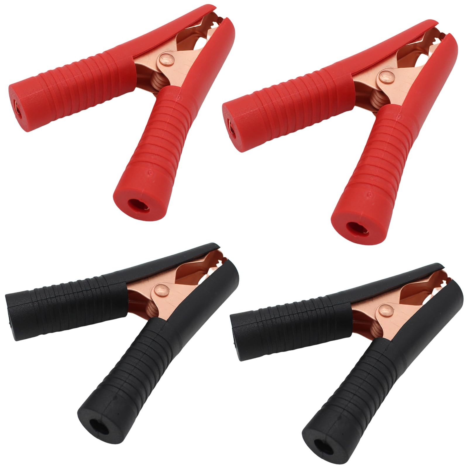 Insulated Alligator Clips 4-Pack, Jumper Cables Clamp 100A for Charging Red