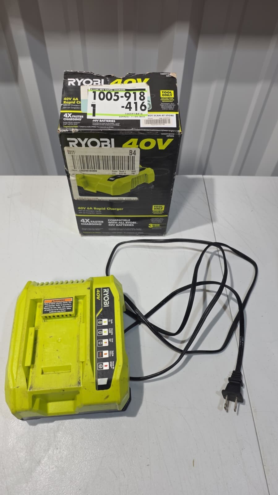 Genuine RYOBI OP406VNM 40V 40Volt Lithium-Ion Rapid Quick Charger
