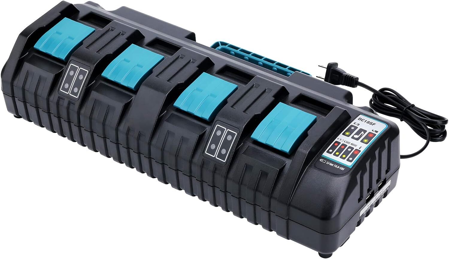 DC18SF For Makita 14.4-18V LXT Li-ion Dual 4 Port High & FAST Battery Charger