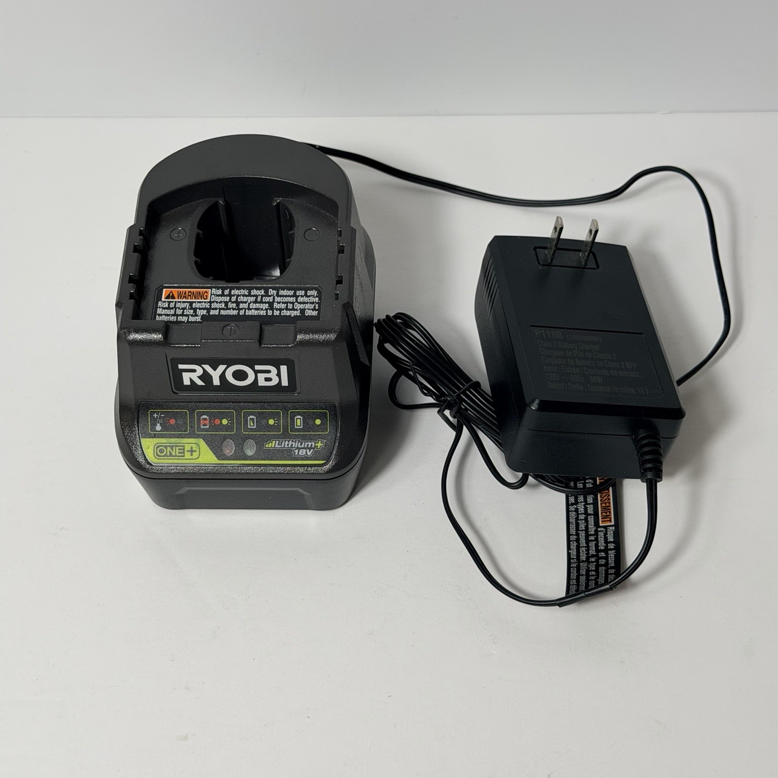Ryobi P118B ONE+ 18V Lithium Ion Battery Charger 140350006 Gray Black