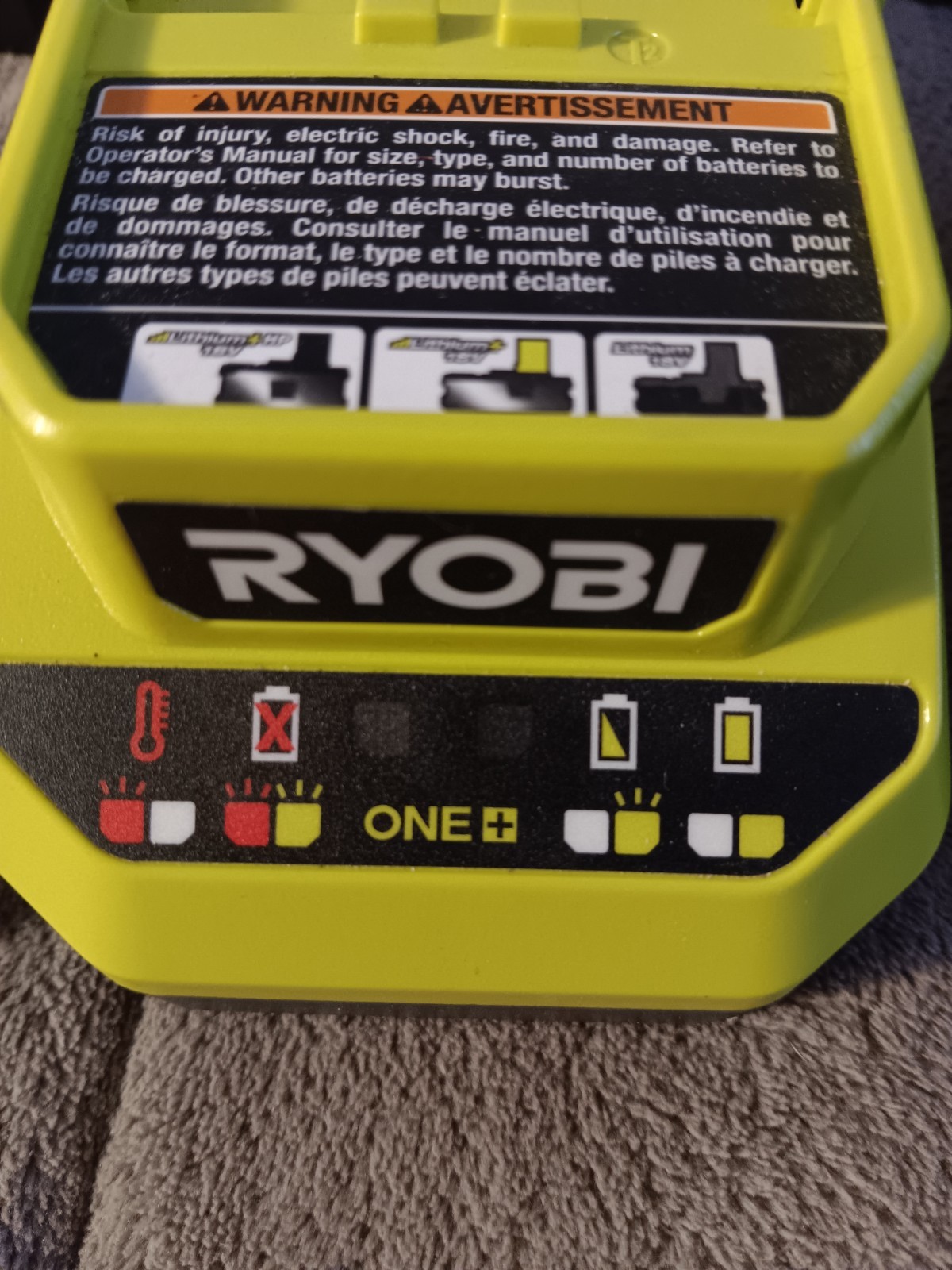 Ryobi ONE+ 18V Lithium+ Battery Charger Lot of 2 w/ AC Adapters