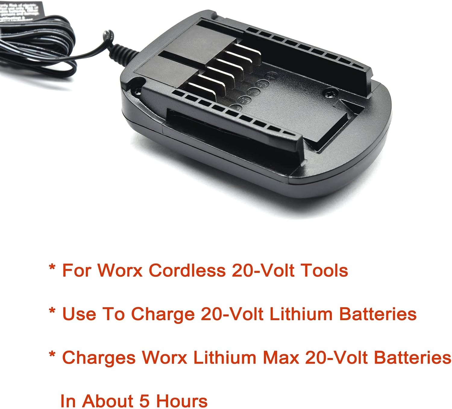 FOR WORX 18V 20V 3.0Ah Lithium Ion Battery Charger WA3520 WA2575 WA3525 WA3575