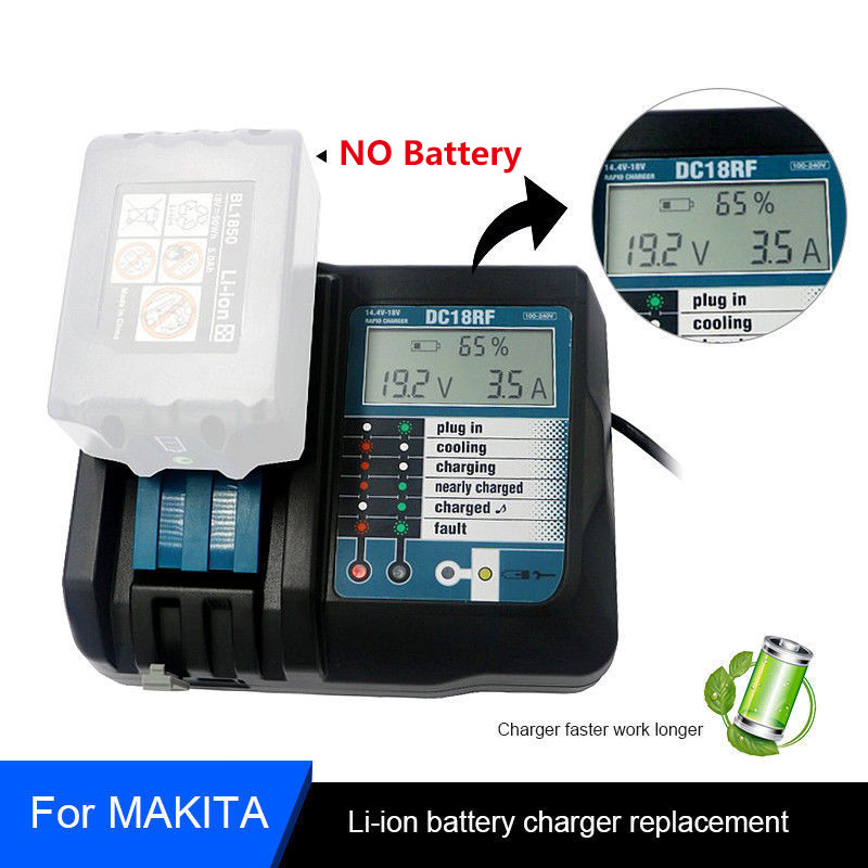 Makita DC18RF 14.4/18V Li-Ion Battery 3.5A Replace Digital Display Smart Charger