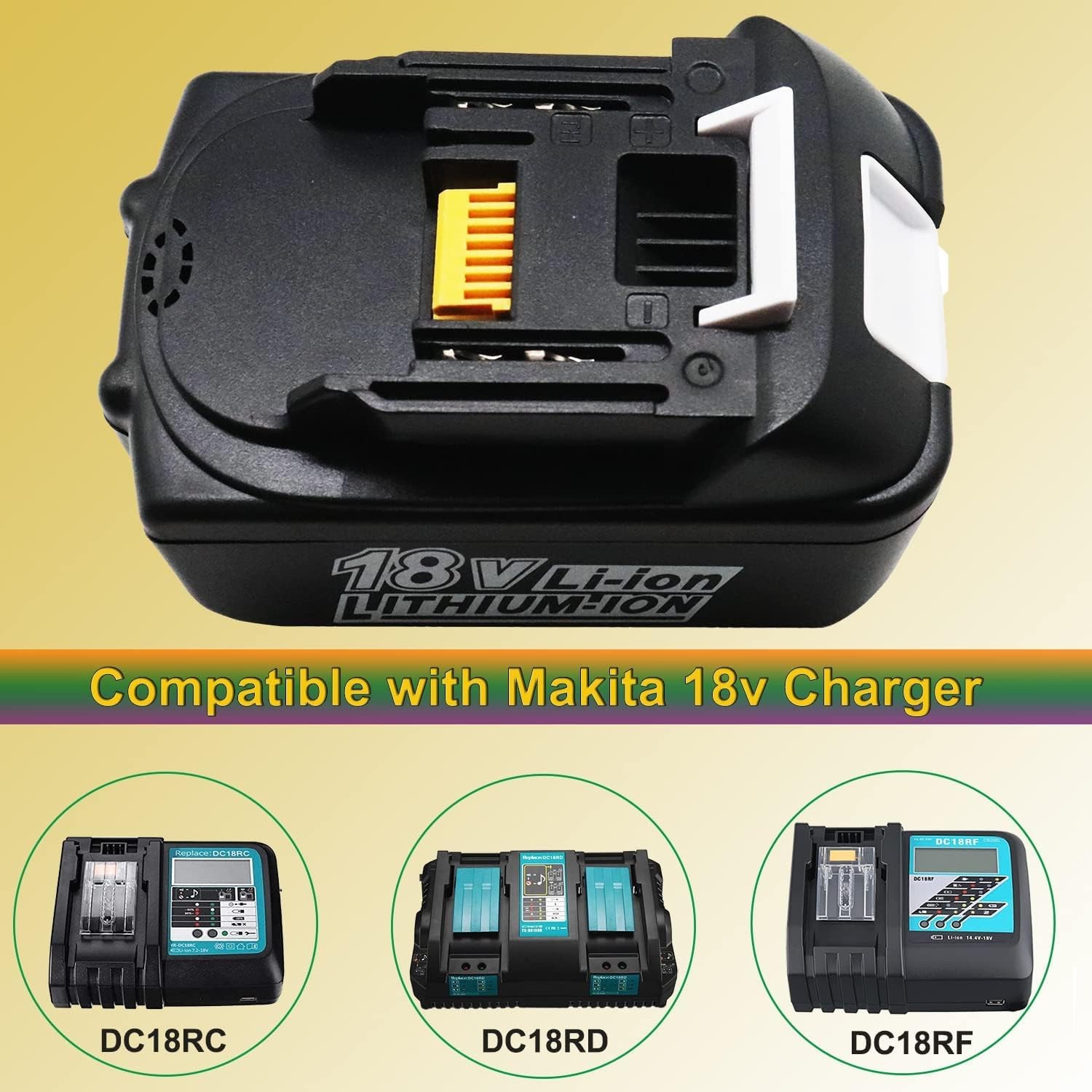Qczred 18V 5.0 Ah Bl1850B Battery Dc18Rc Charger Compatible Makita 18 Volt Lxt