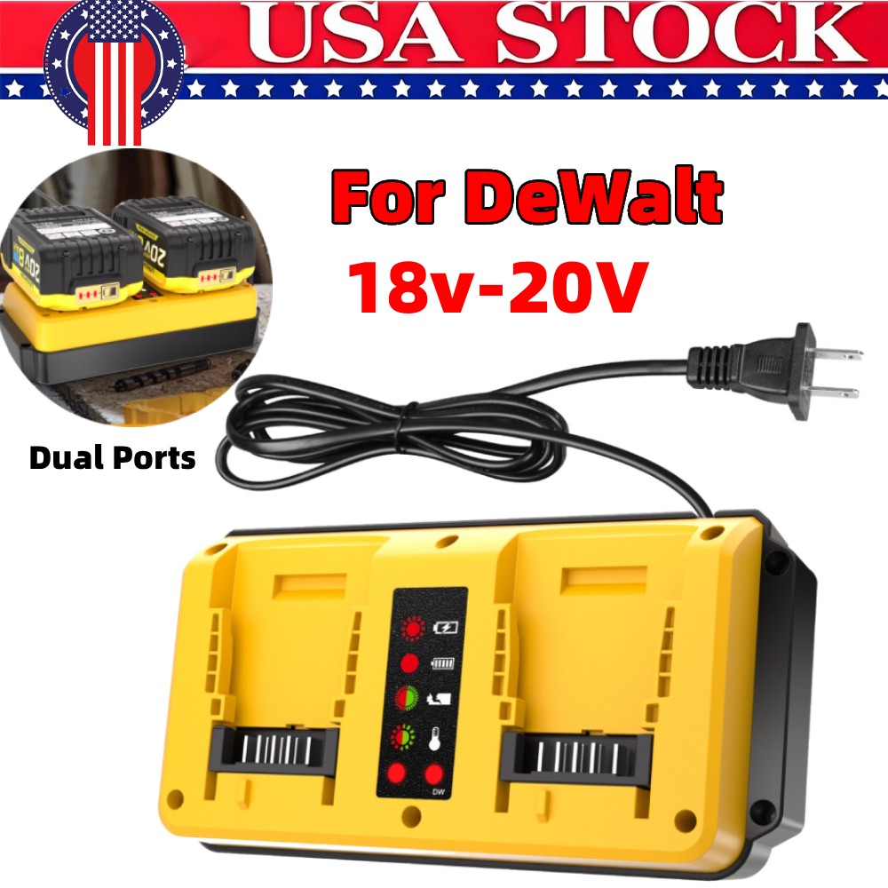 Dual Ports 90W Fast Charger for DeWalt 18V-20V MAX Lithium Battery DCB203 DCB204