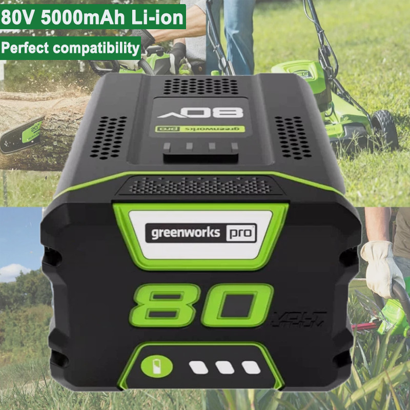 For Greenworks GBA80600 5.0AH Battery 80 Volt Replacement GBA80200 Power Tools