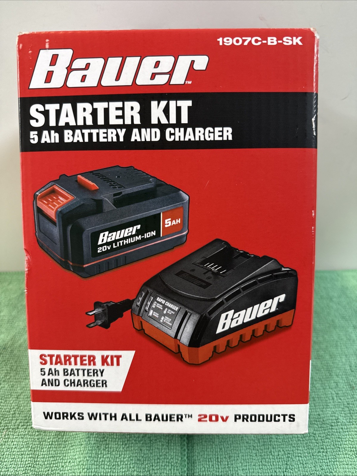 NEW Bauer 20V Starter Kit 5Ah Battery Included Charger – Model 1907C-B-SK