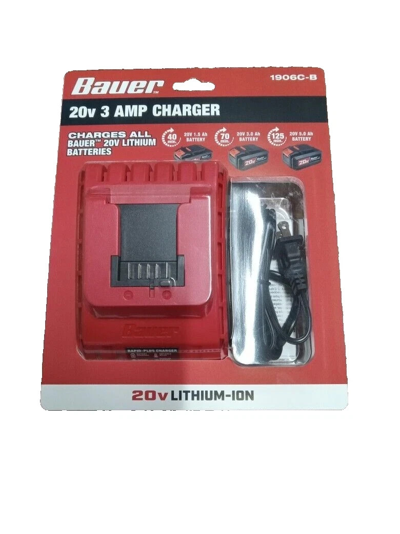 Bauer 20V 3 Amp Rapid-Plus Battery Charger
