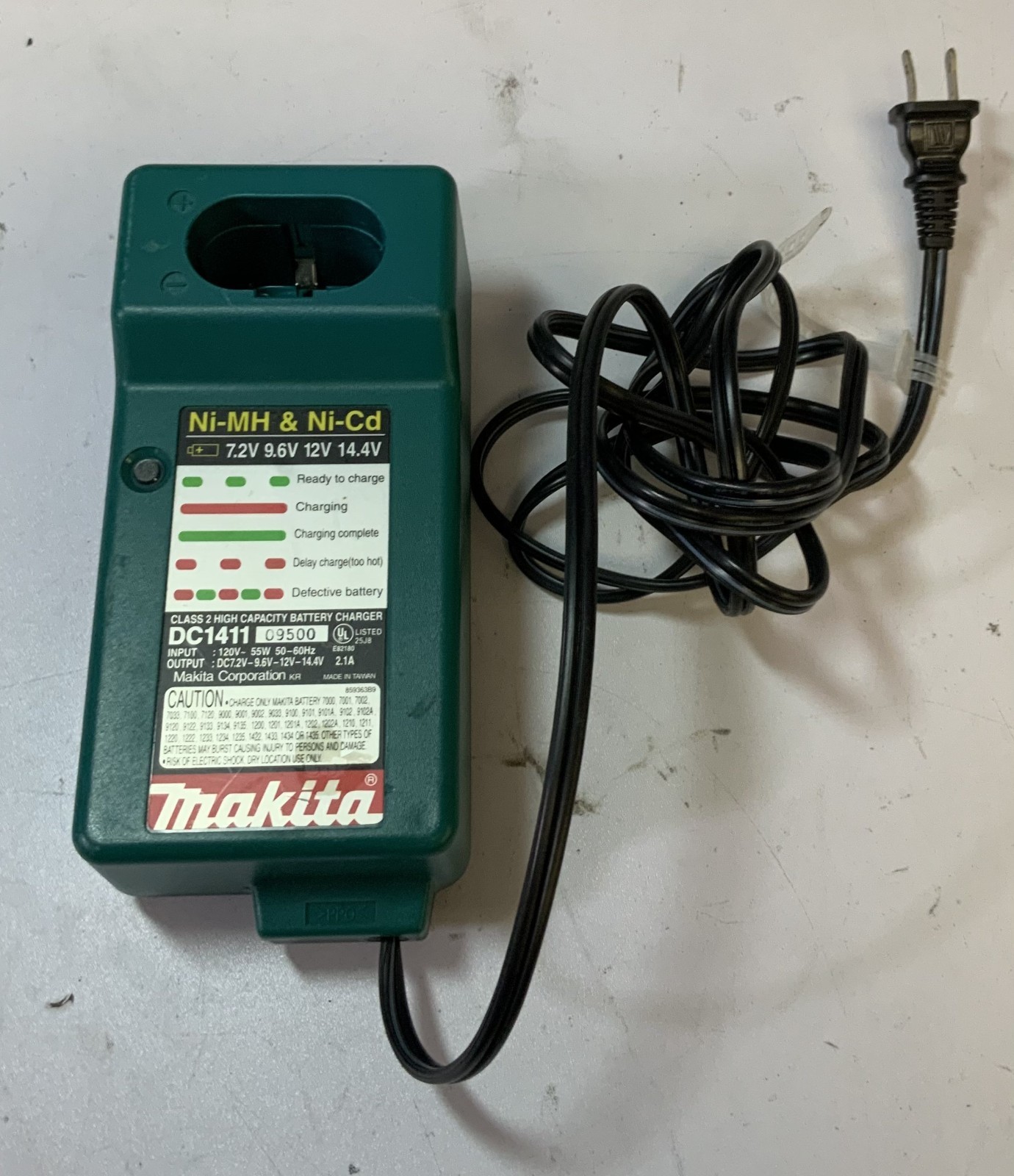 Makita DC1411 55W 14.4V 2.1A Class 2 High Capacity Battery Charger, Green “I5D”