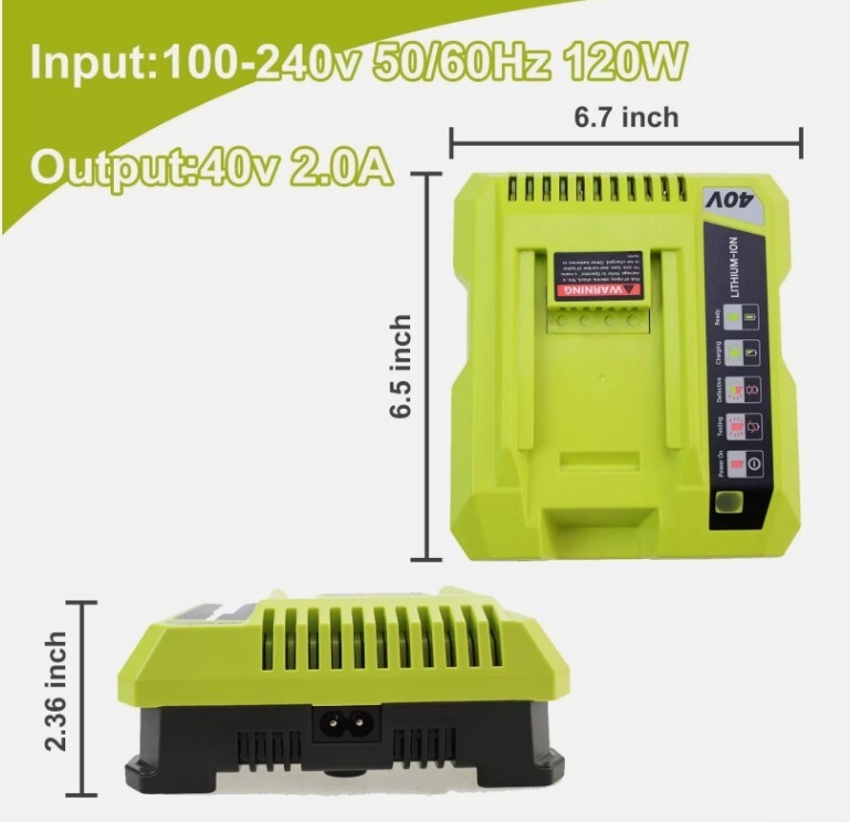 40V OP401 Charger For Ryobi OP4060 40 Volt LI-ION Battery OP40601 OP4050A OP400