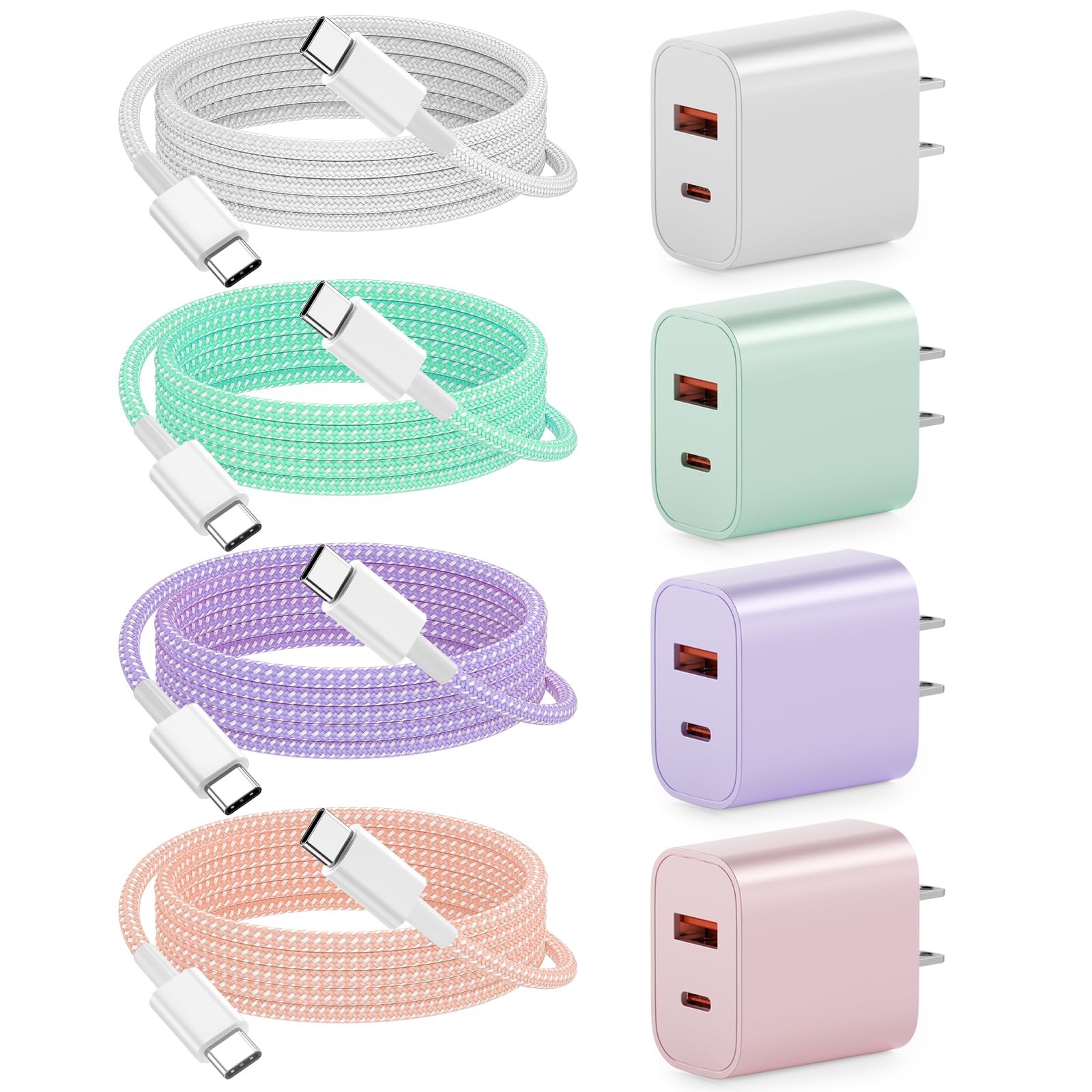 Yacesyn For Iphone 17 16 15 Charger Dual Port Usb A/C Charger Block 20W Type C