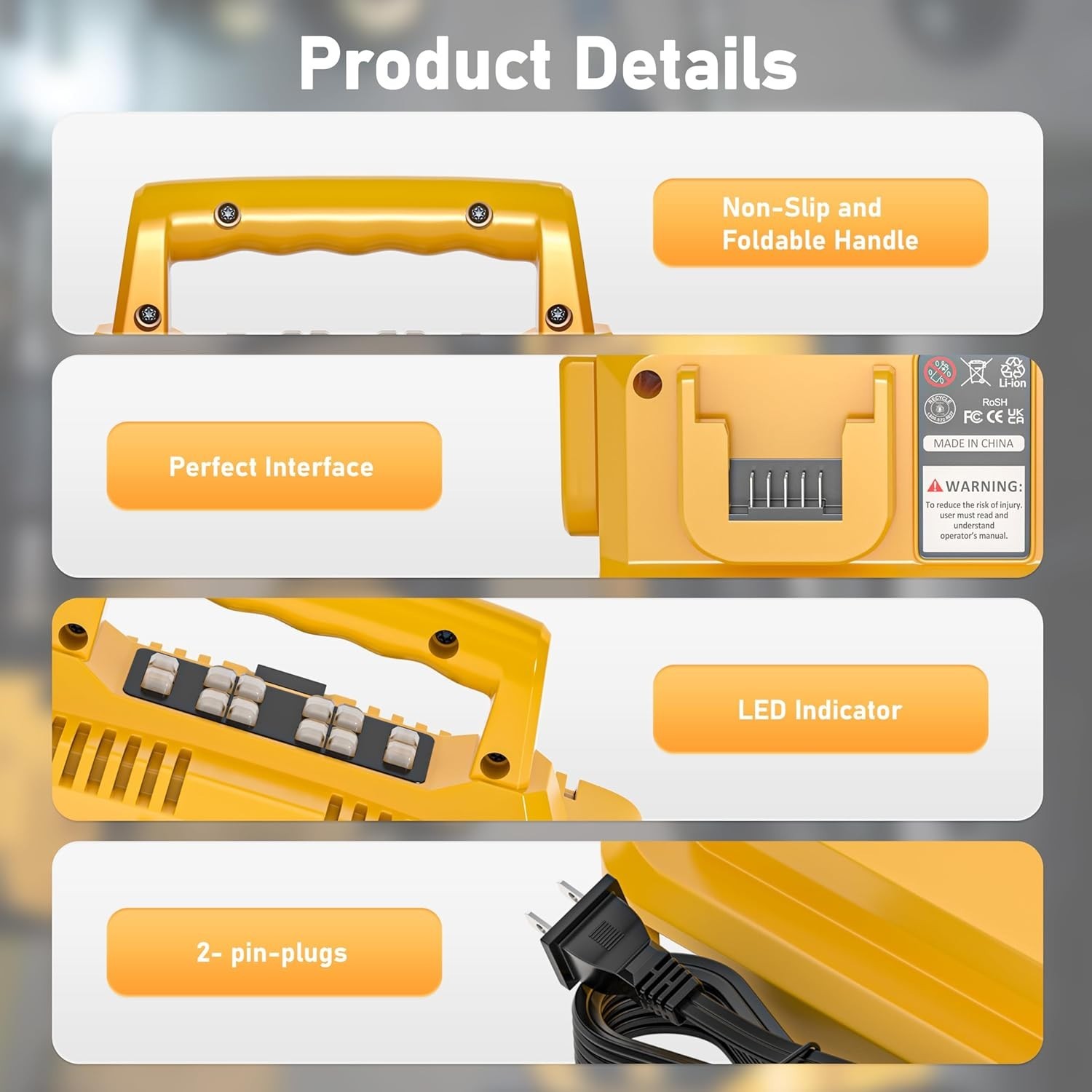6-Ports Rapid Battery Charger Replacement for Dewalt Flexvolt 20V/60V Charger