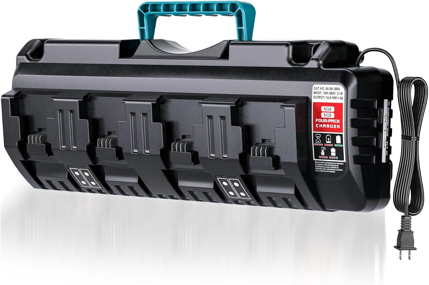 Rapid Multi Super Charger Station 4 Port for Milwaukee M18 18V Battery, Wall Mou
