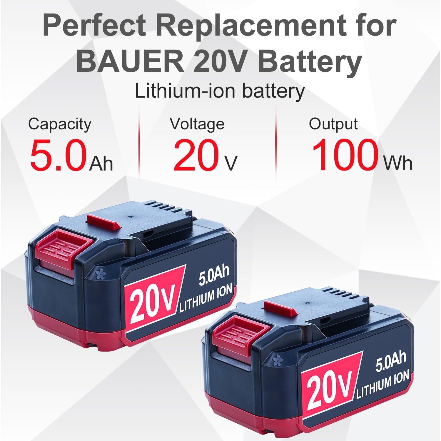 Botkk Upgraded 5000Mah Replacement For Bauer 20V Battery Compatible Bauer 20