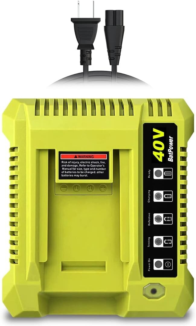 BatPower 40V Rapid Dual Charger Compatible with Ryobi OP401 OP406 OP407A Charger