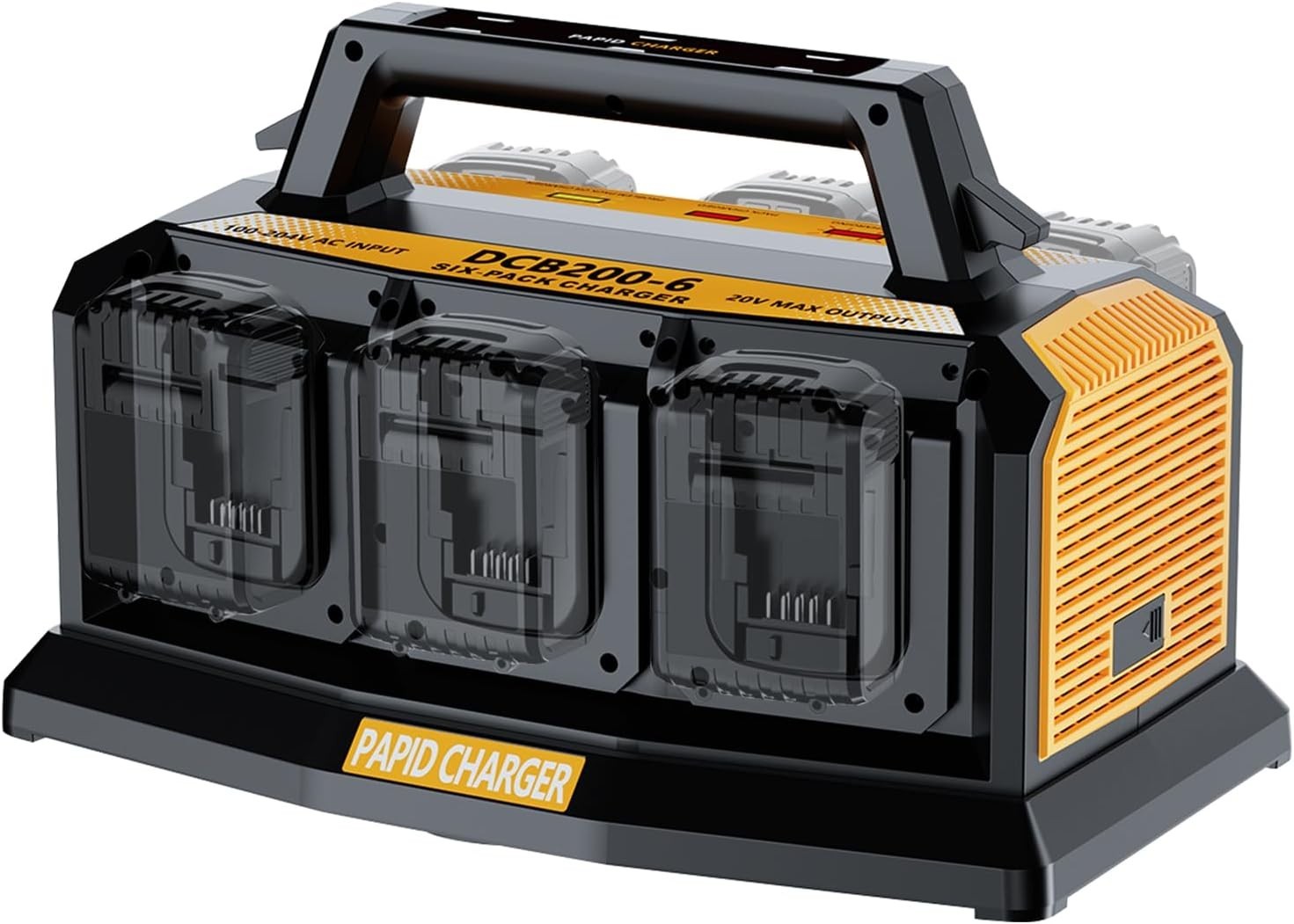Fast Charger for Dewalt 20V Battery 6-Port Multi Simultaneous Rapid Charger