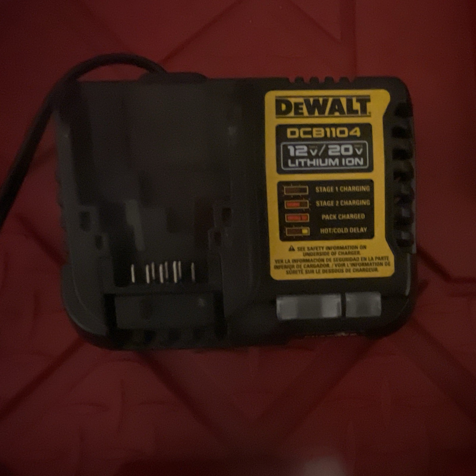 DEWALT DCB1104 12V/20V MAX Lithium-Ion Battery Charger, Single Bay Black