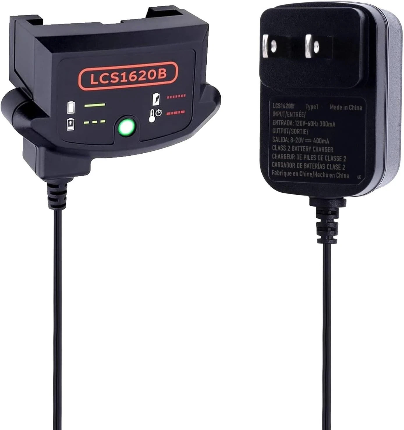 LCS1620B 20V Charger Compatible with Black and Decker 20V Max Lithium Battery LB