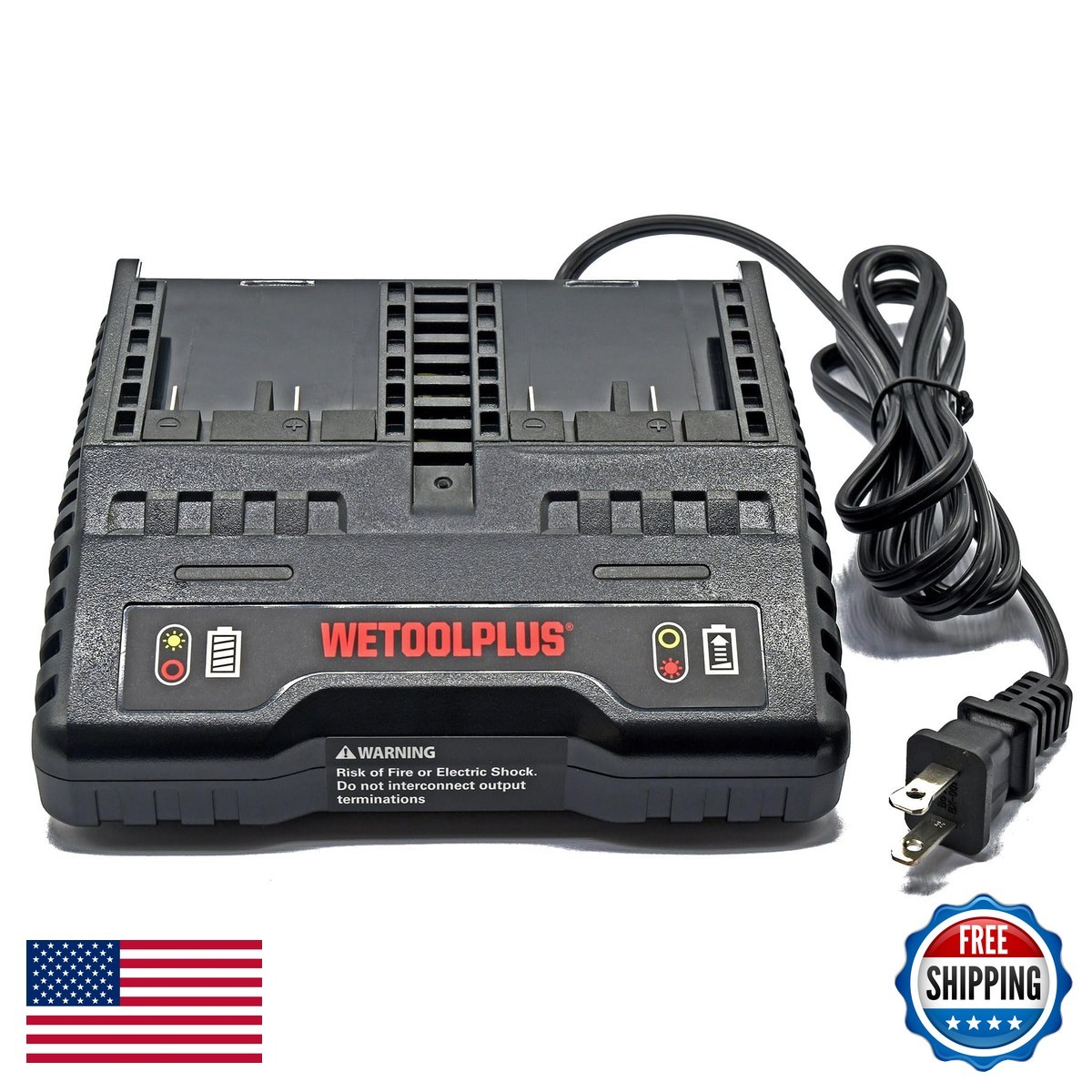 WETOOLPLUS 20V Dual Charger for Hyper Tough Battery HT19-401-003-14
