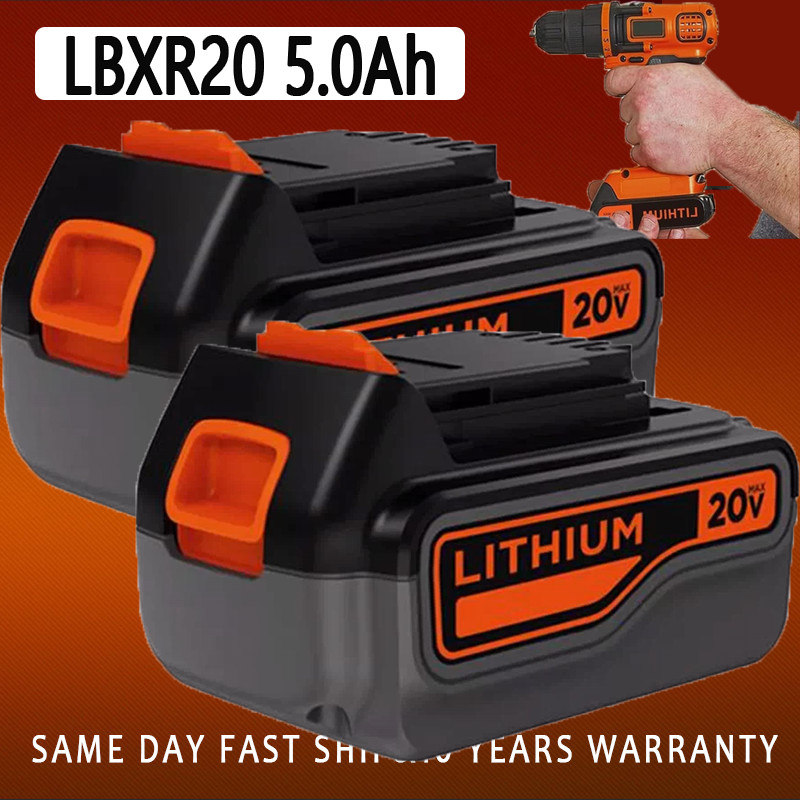 2 PACK 5.0Ah 20Volt LB2X4020 Battery FOR Black & Decker 20V Lithium LBXR20 LBX20