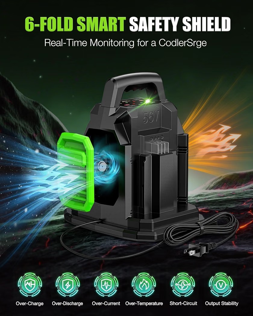 For EGO Power+ 56Volt Lithium-ion Battery Rapid Dual Ports Charger CH2800D 56V