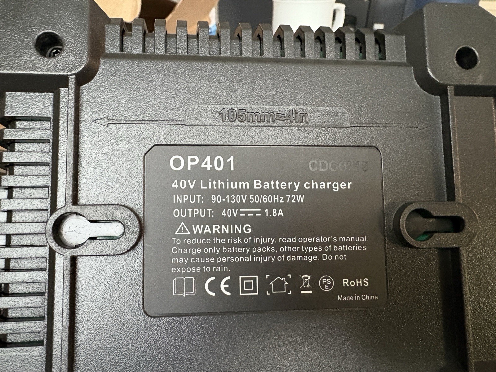 OP401 40 Volt Charger for Ryobi with 40V Lithium Battery