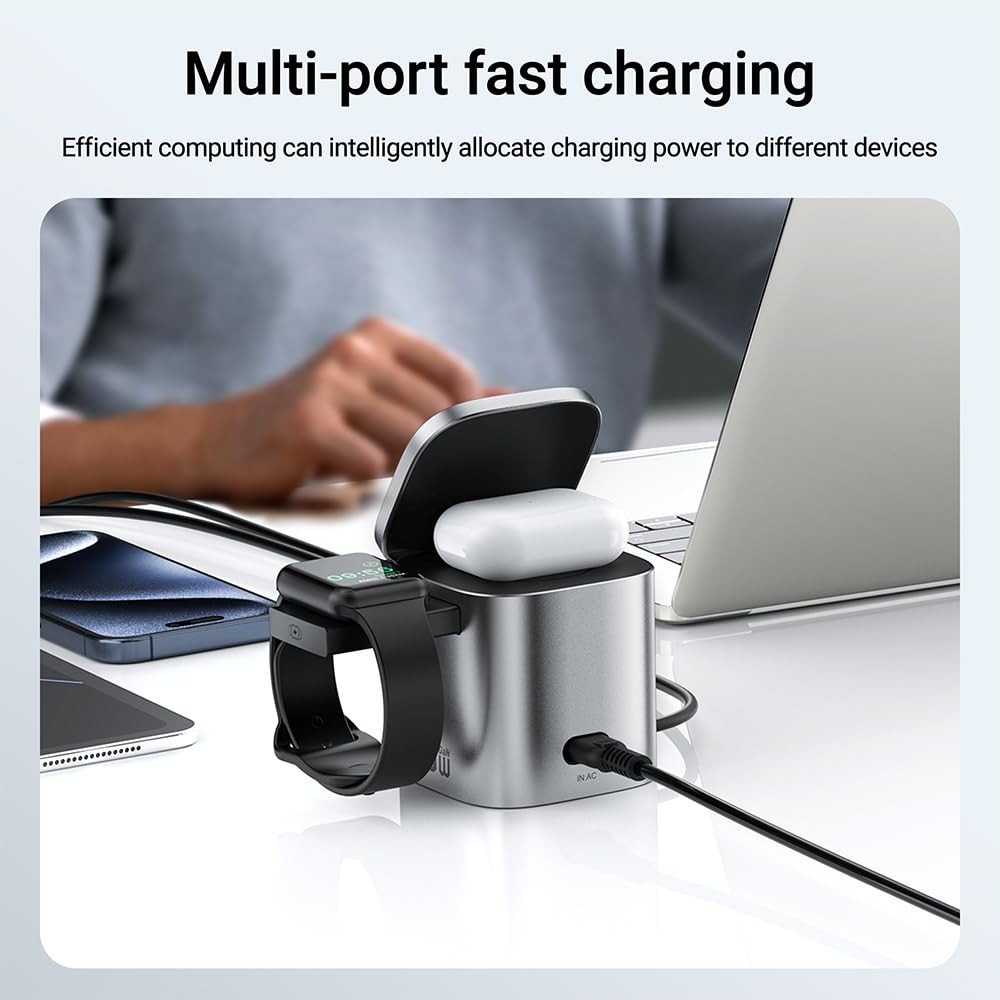 Acefast 6-In-1 80W Foldable Gan Wireless Charging Station For Iphone 17/16/15