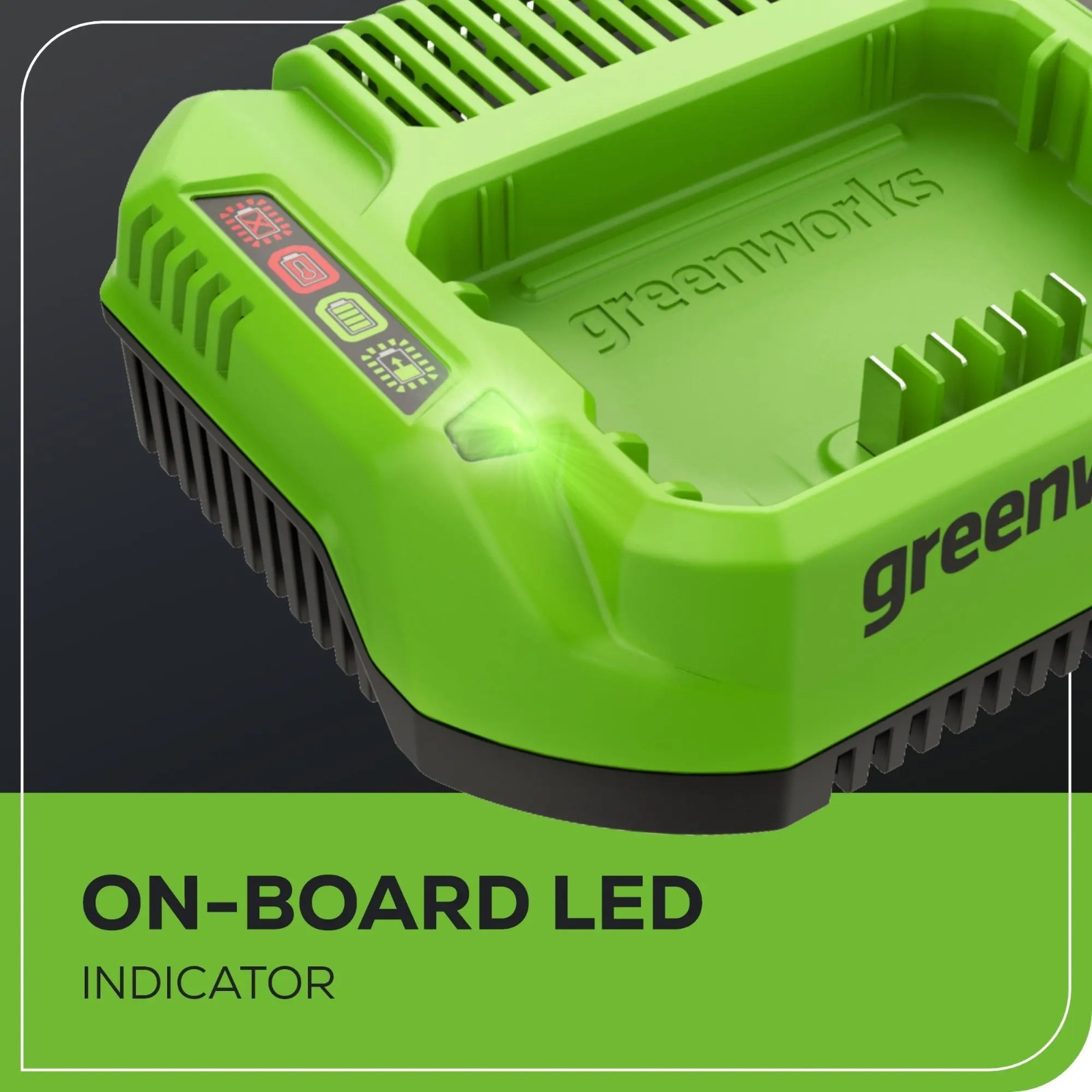 NEW Genuine Greenworks 2 Amp Standard 80V Battery Charger GCH8020 2A 80 Volt LED