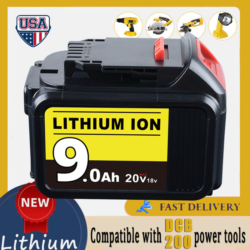 For DeWalt 20V 20 Volt Max 9.0AH Lithium Ion Battery DCB206-2 DCB205-2 DCB200-2