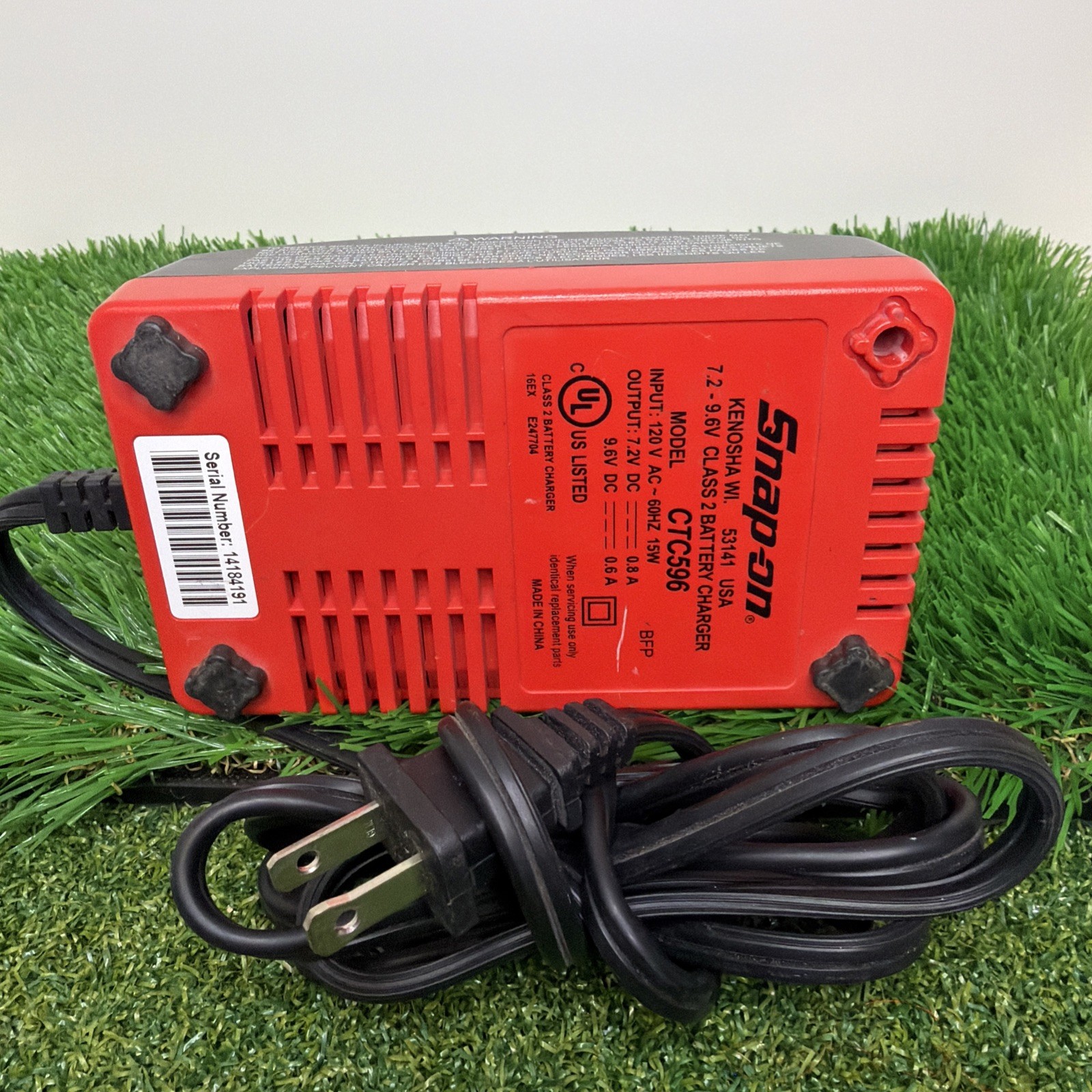 Snap On 7.2v-9.6v Battery Charger Model CTC596 Snap-On. Tested.