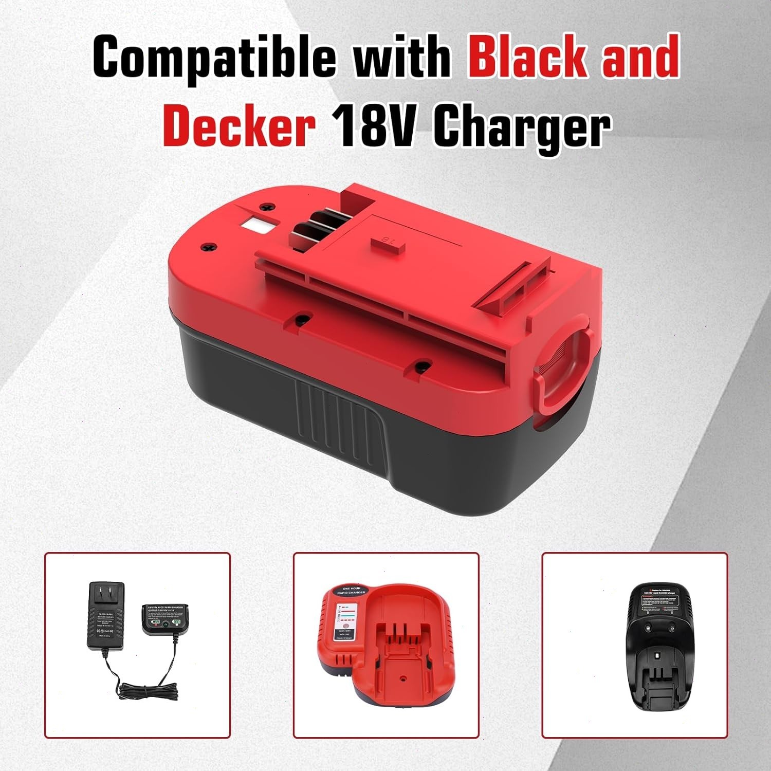 2Pack 18V for Black & Decker HPB18 18 Volt Battery/Charger HPB18-OPE 244760-00