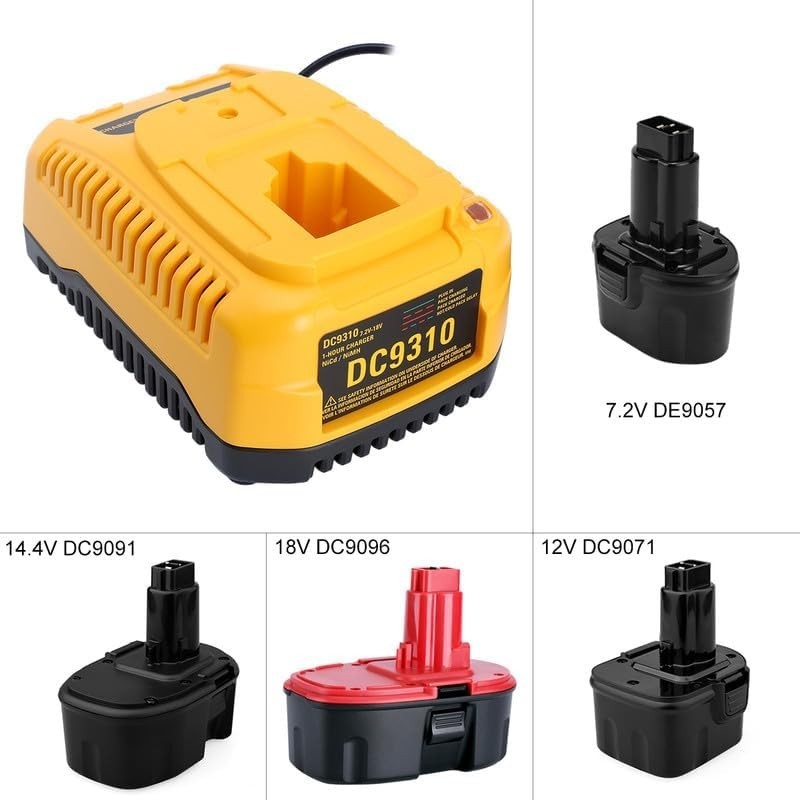 DC9310 Charger Compatible with De-Walt 18V XRP NiCad NiMh DC9096 DC9098 DC909…