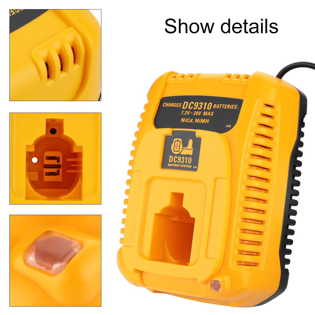 Fast Charger for Dewalt 7.2V-18V DC9310 NI-CD NI-MH Battery DC9096 DC9091 DC9320