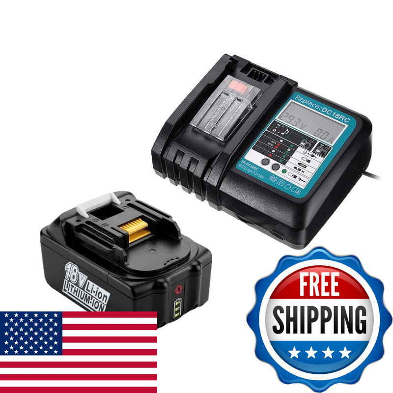 Qczred 18V 5.0 Ah Bl1850B Battery Dc18Rc Charger Compatible Makita 18 Volt Lxt