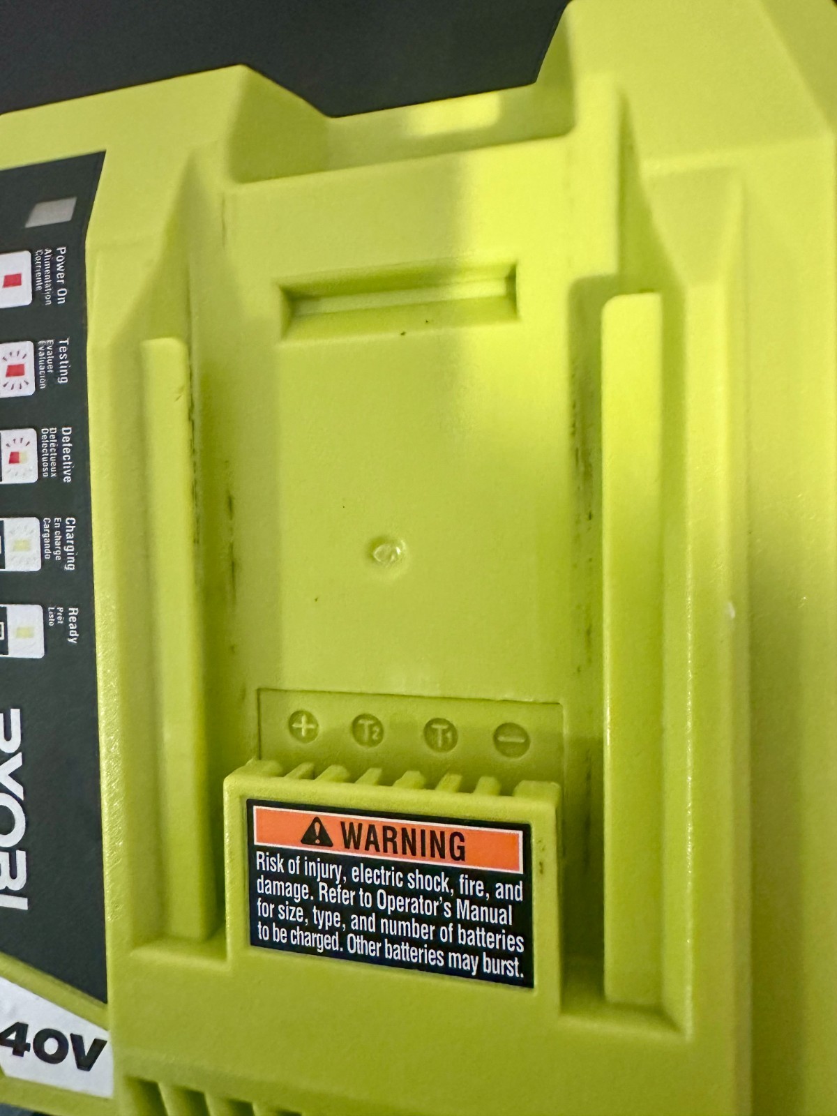 Ryobi OP401 40V Lithium Li-Ion Class 2 Battery Charger Tested/Works