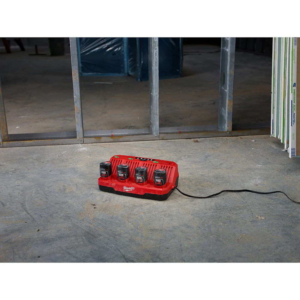 Milwaukee 48-59-1204 M12 12V REDLINK 4-Bay Skip Button Battery Charger New US