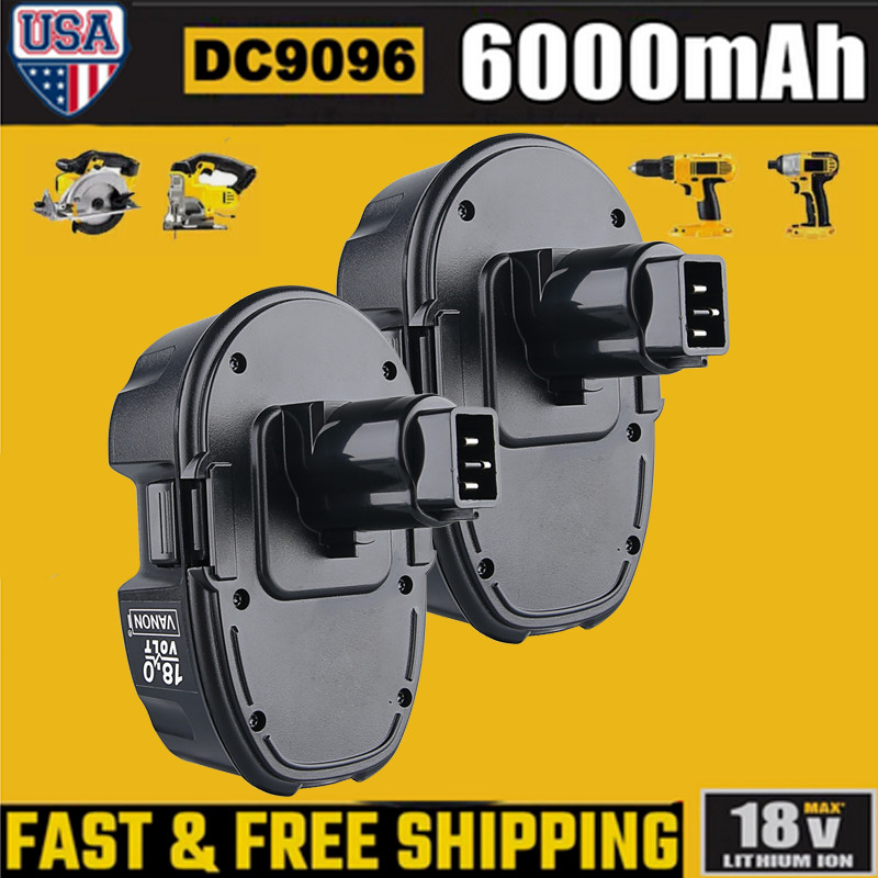 2pack 18V Lithium-Ion 6Ah for Dewalt DC9096 DC9098 DC9099 DW9095 XRP Battery US