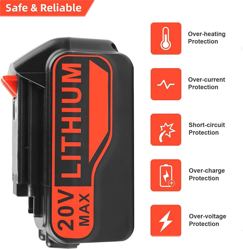 8.0Ah LB2X4020 Battery /Charger For BLACK+DECKER LBXR20 20V Lithium LB2X4020-OPE