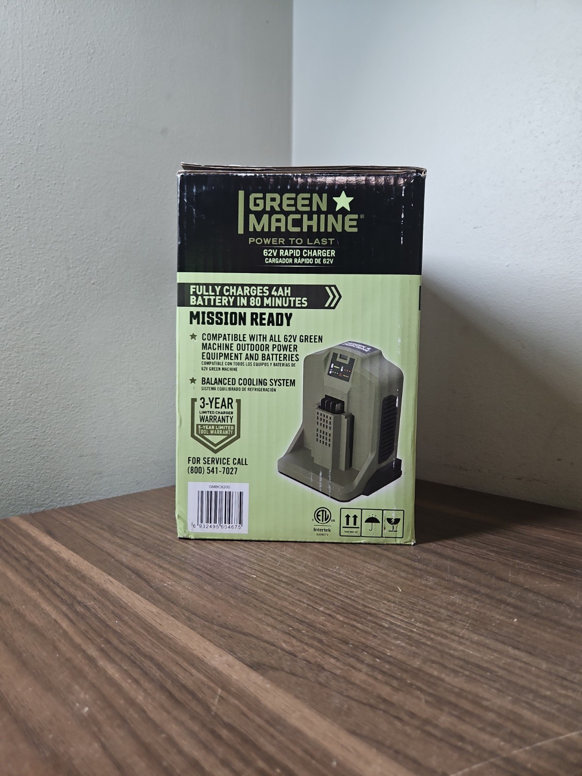 Green Machine Rapid Battery Charger 62V 110-120V w Cooling Fan GMBC6200